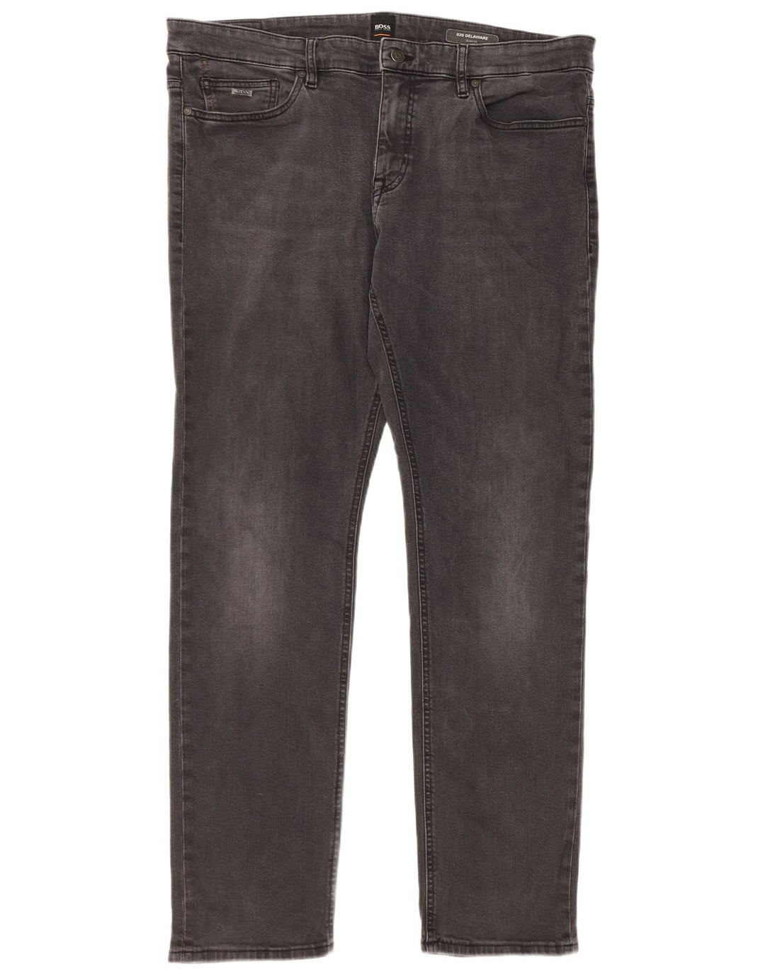 Hugo Boss Męskie Delaware Slim Jeans W38 L34 Szara bawełna