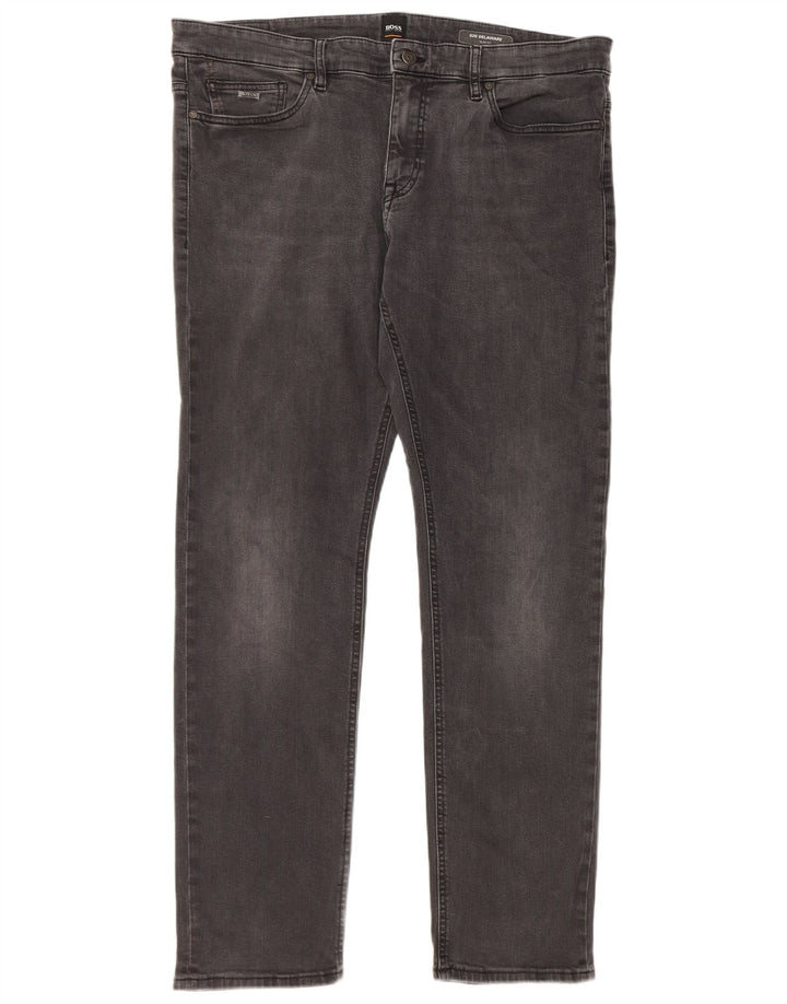 Hugo Boss Męskie Delaware Slim Jeans W38 L34 Szara bawełna