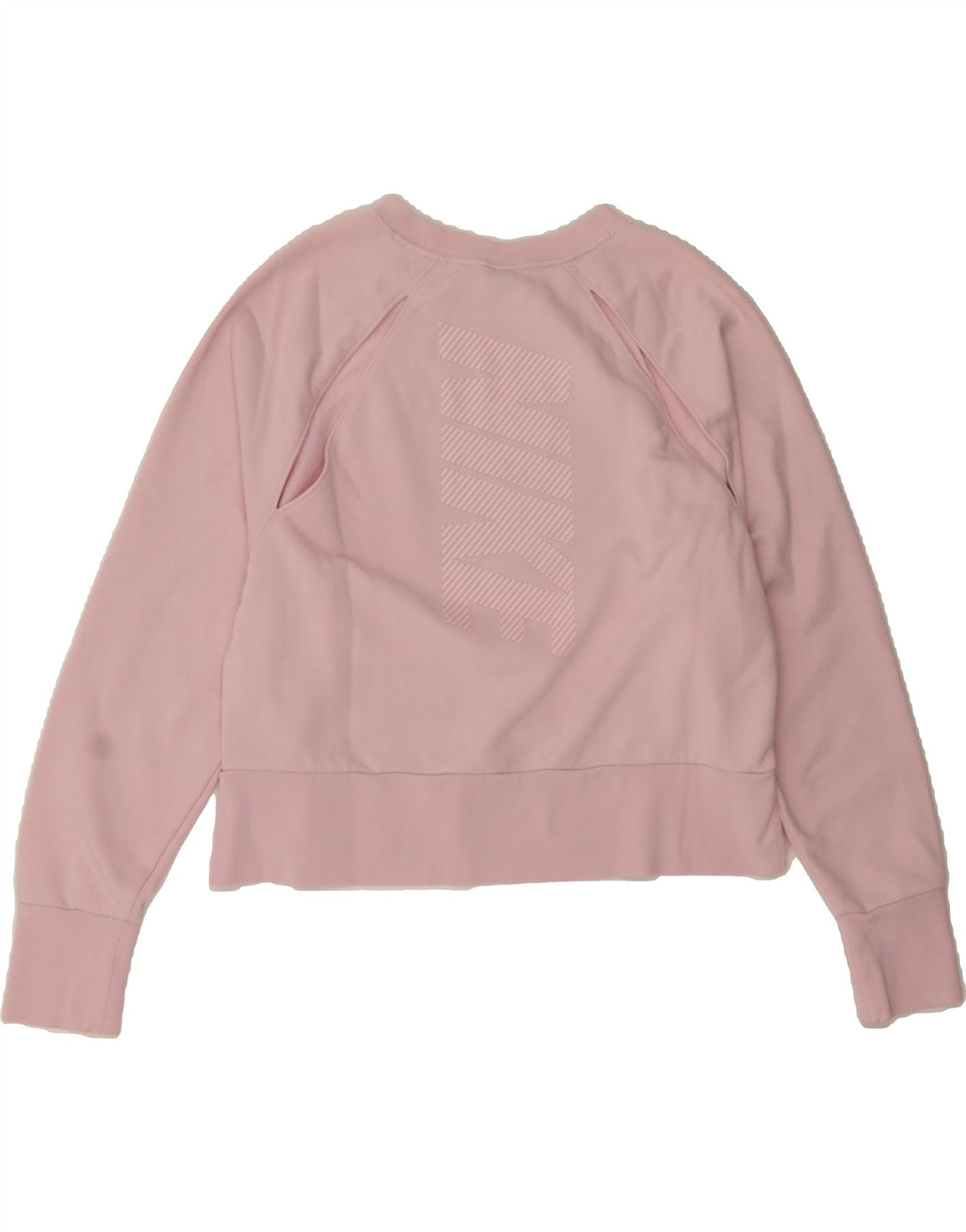 NIKE Womens Dri Fit Graphic Crop Sweatshirt Jumper UK 14 Medium Pink Vintage Nike and Second-Hand Nike from Messina Hembry 