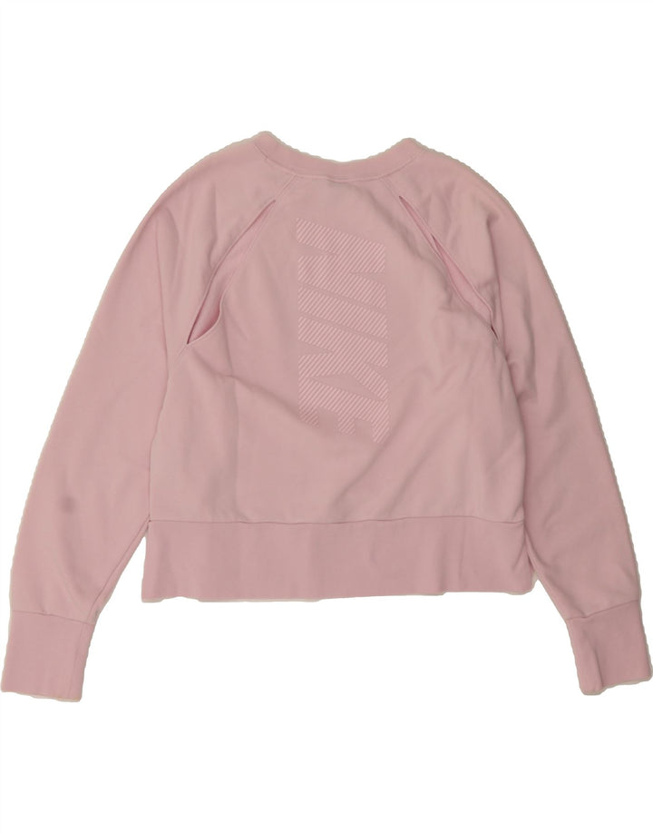 NIKE Womens Dri Fit Graphic Crop Sweatshirt Jumper UK 14 Medium Pink Vintage Nike and Second-Hand Nike from Messina Hembry 
