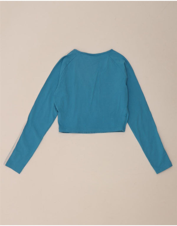 Damski top Adidas z długim rękawem, UK 12, średni niebieski, bawełniany