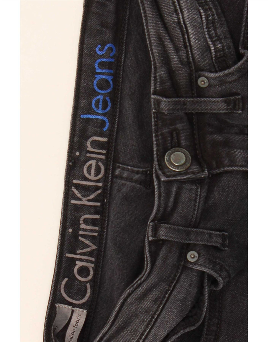 Damskie dżinsy Calvin Klein Slim Bootcut W28 L32 Czarny Lyocell