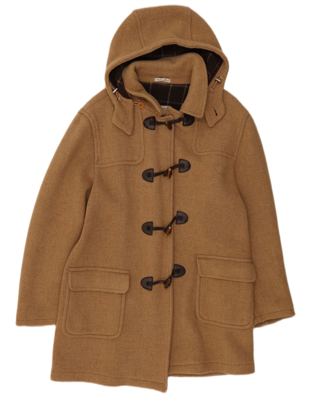 VINTAGE Damski płaszcz oversize z kapturem UK 18 XL, beżowy