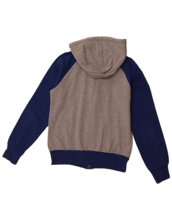 ADIDAS Womens Zip Hoodie Sweater IT 38 XS Grey Colourblock Cotton