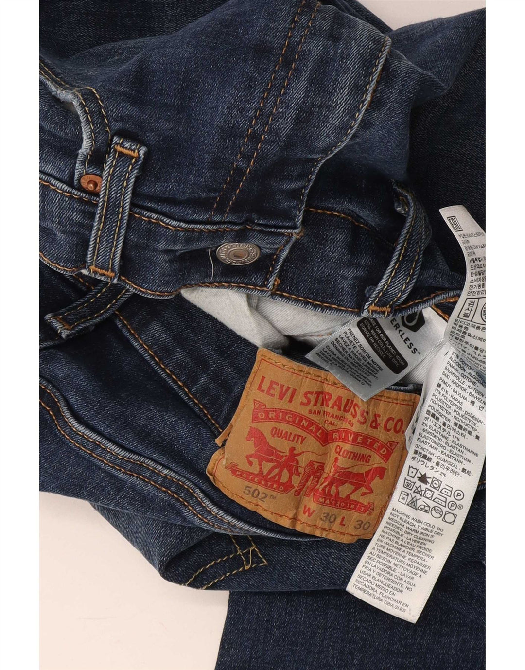 Męskie jeansy Levi's 502 Tapered W30 L30 Niebieskie bawełniane