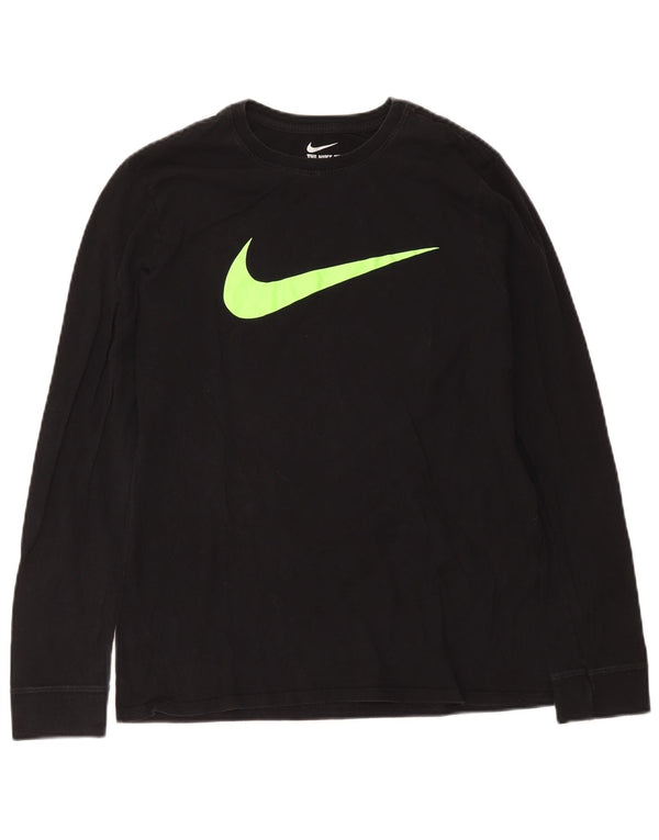 Męska koszulka Nike Athletic Fit Graphic z długim rękawem, średnia, czarna, bawełniana