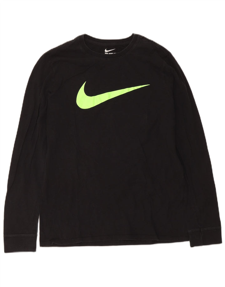 Męska koszulka Nike Athletic Fit Graphic z długim rękawem, średnia, czarna, bawełniana