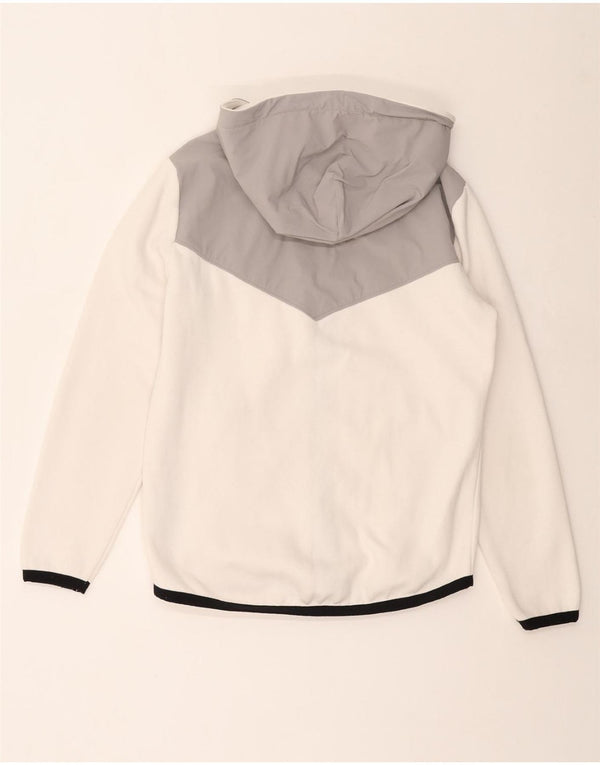 HOLLISTER Męski sweter z kapturem i zamkiem błyskawicznym, mały, biały, bawełniany w bloki kolorów