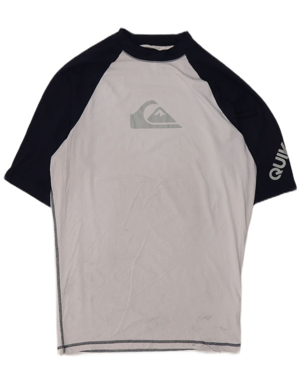 Męska koszulka z grafiką Quiksilver Top 2XL Biały poliamid z blokami kolorów