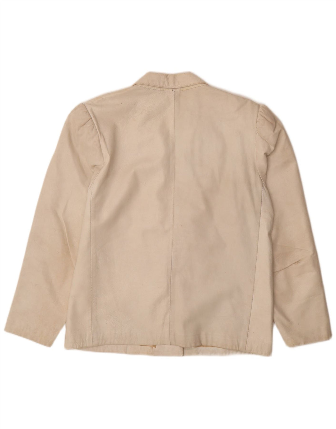 Vintage damski skórzany 2-częściowy zestaw spódnic UK 12 Medium W26 Off White