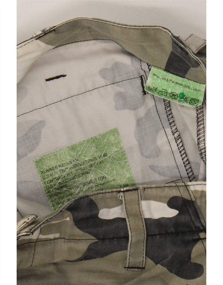 Męskie spodenki cargo w stylu vintage XL W38 Khaki, kamuflaż, poliester