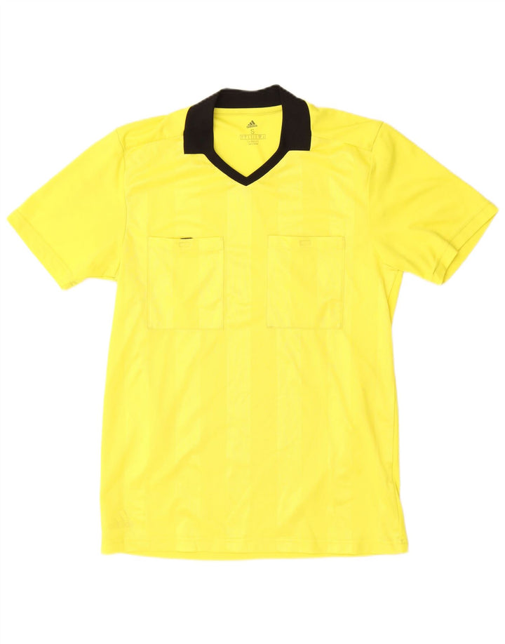 Męska koszulka polo Adidas Climalite, mała, żółta, z blokami kolorów