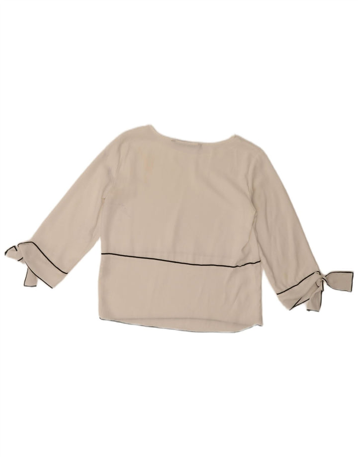 Damska bluzka z rękawem 3/4 Zara UK 6 XS, biały poliester