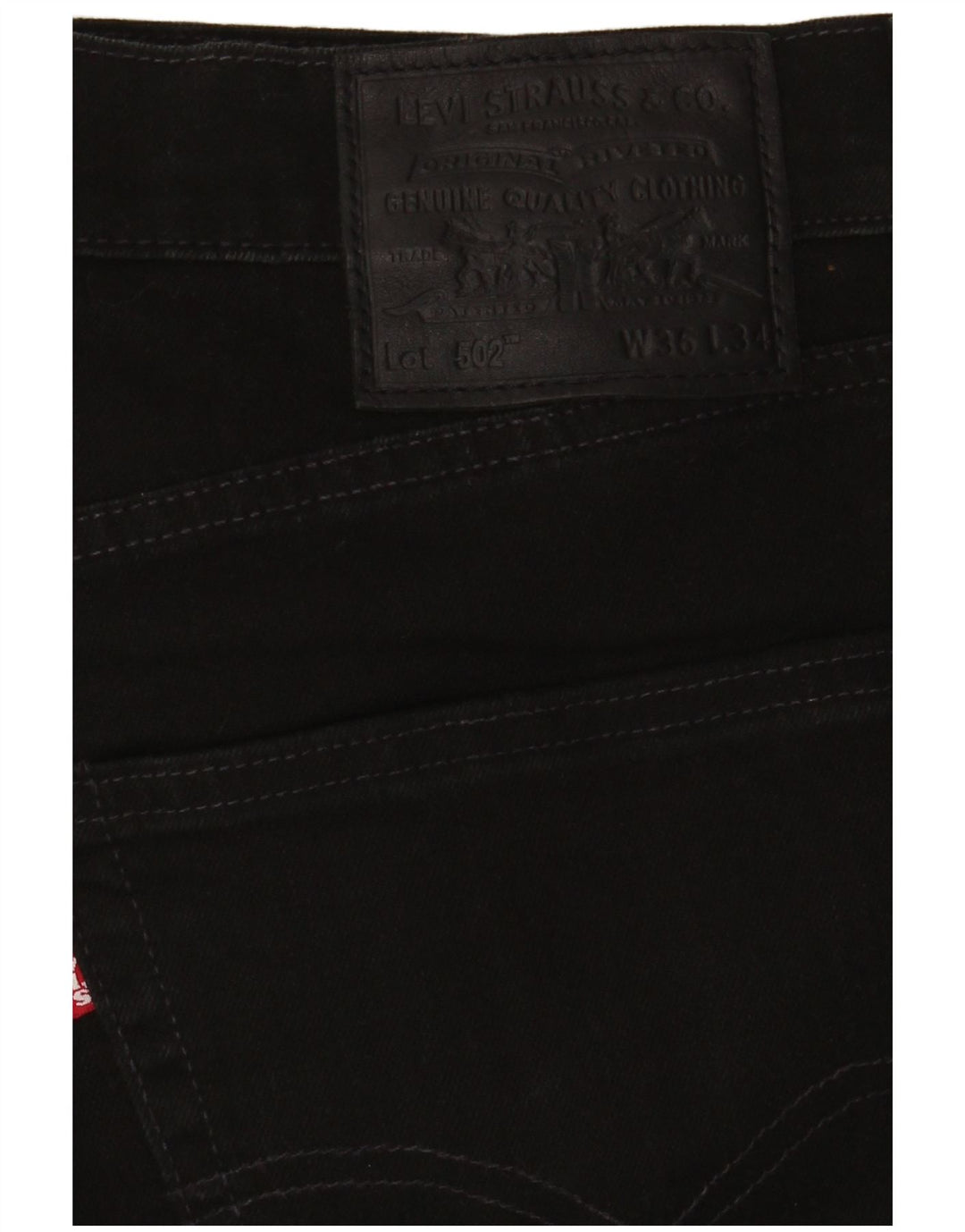 Męskie jeansy Levi's 502 Tapered W36 L29 Czarna bawełna