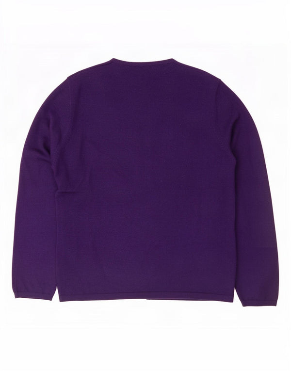 Marks & Spencer Damski sweter z grafiką UK 16, duży, fioletowy w kwiaty