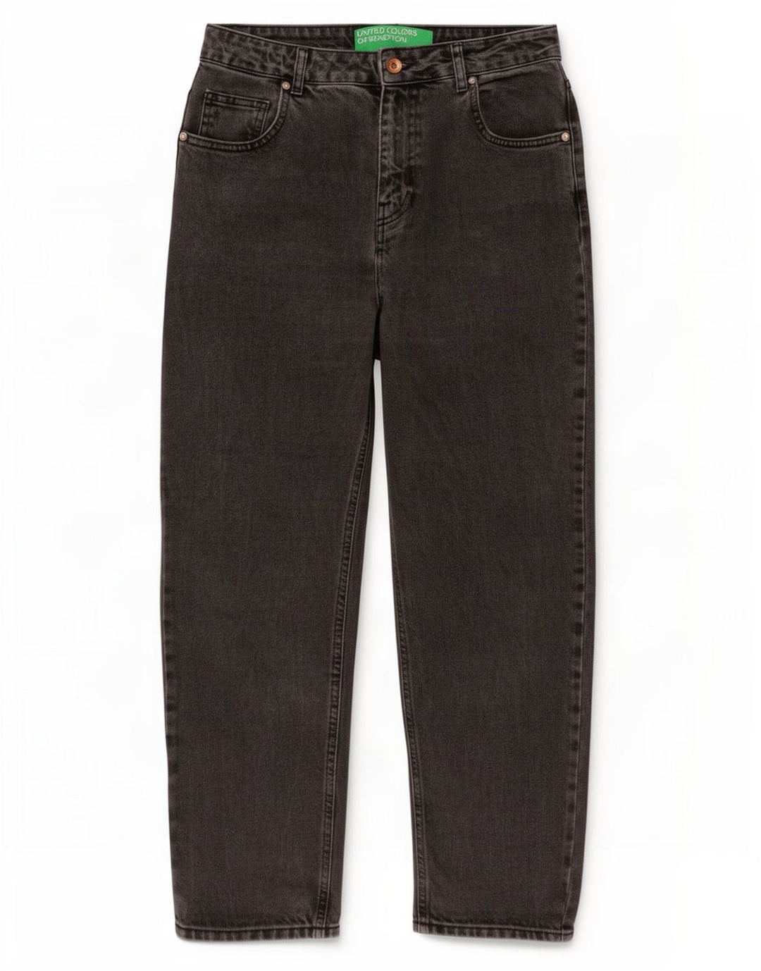 Damskie jeansy zwężane Benetton W30 L27 Szara bawełna