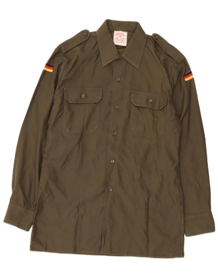 Męska koszula wojskowa w stylu vintage, niemiecka, rozmiar 39/40, średnia armia khaki