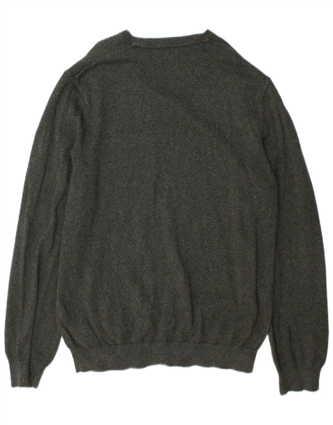 Marks & Spencer Męski sweter z dekoltem w kształcie litery V, XL, zielony, bawełniany
