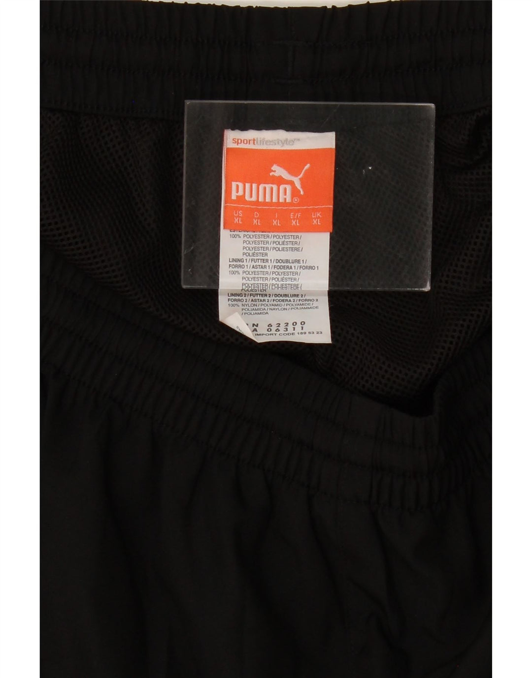 PUMA Mens Tracksuit Trousers XL Black Colourblock Polyester