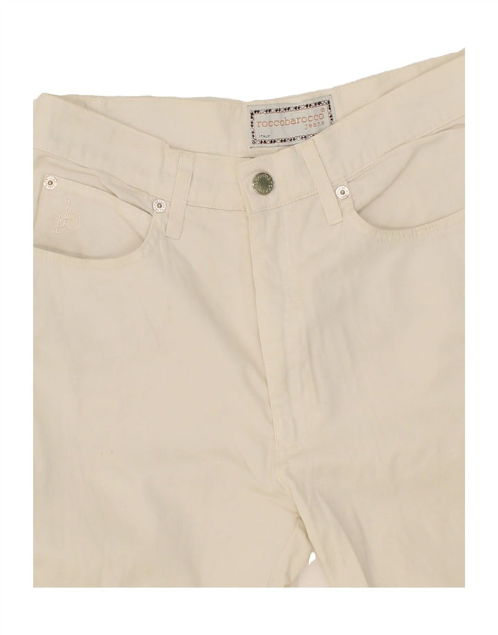 ROCCOBAROCCO Womens Straight Casual Trousers W32 L26  Off White Vintage Roccobarocco and Second-Hand Roccobarocco from Messina Hembry 