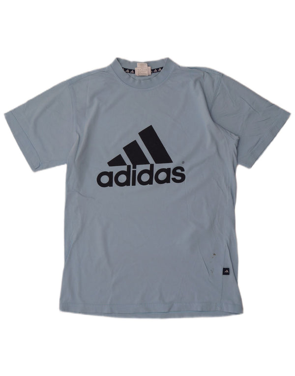 Chłopięca koszulka z grafiką Adidas, 15-16 lat, niebieska bawełna
