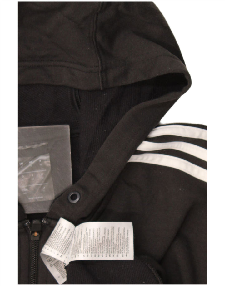 Adidas Męski sweter z kapturem Climalite Zip, średni czarny poliester z blokami kolorów