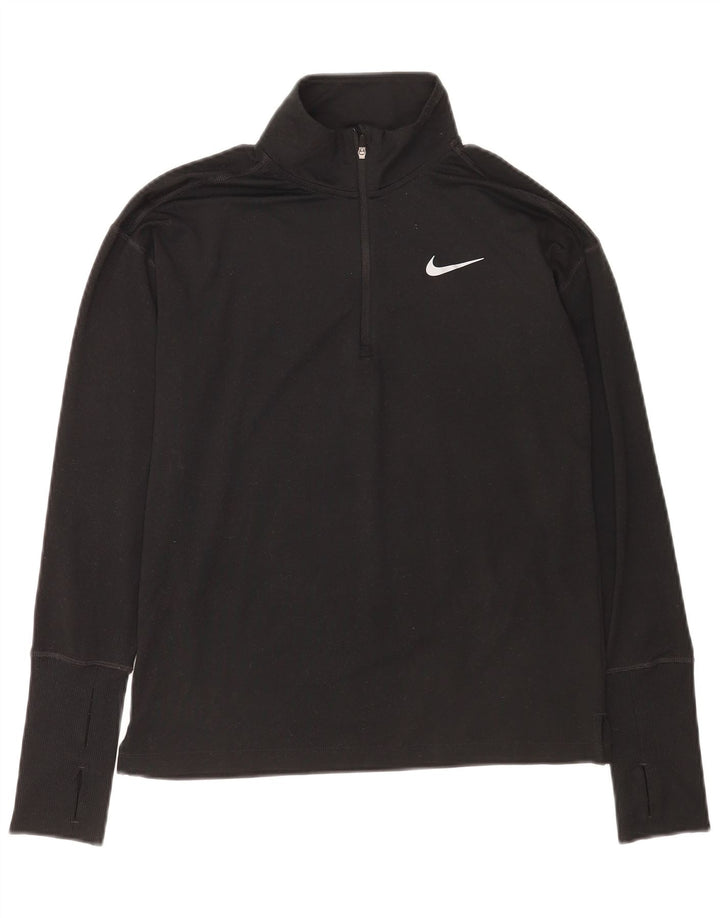 Męska koszulka Nike Dri Fit z długim rękawem i zamkiem błyskawicznym XS w kolorze czarnym