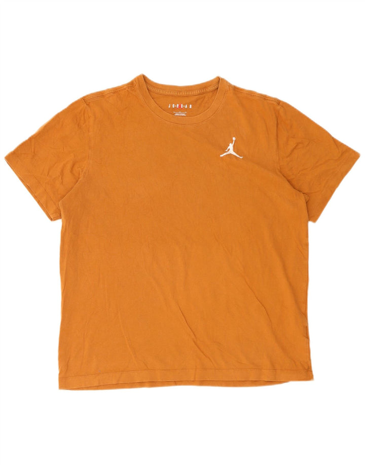 T-shirt męski Jordan, duży, brązowy, bawełniany