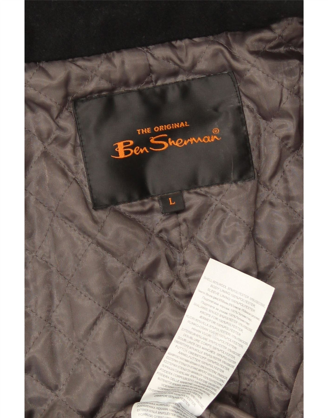 Męska kurtka użytkowa Ben Sherman UK 40, duża, czarna wełna