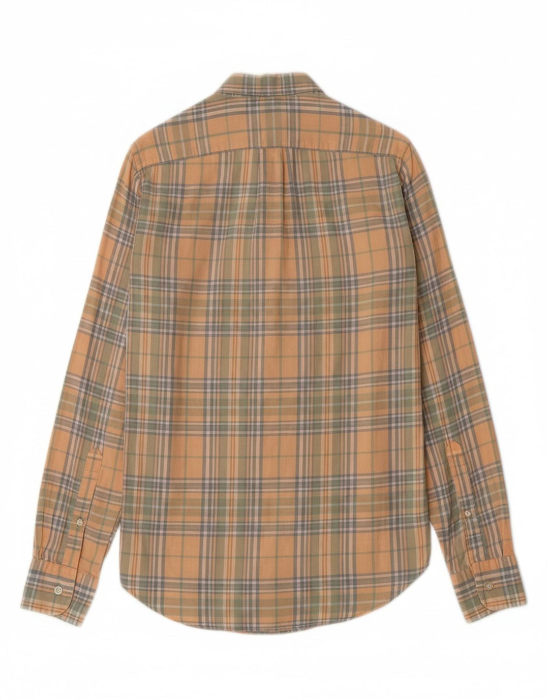 J. CREW Mens Tailored Fit Shirt Small Orange Check