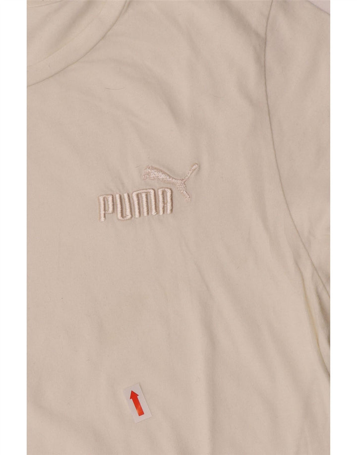 T-shirt damski Puma Top UK 10, mały, z białej bawełny
