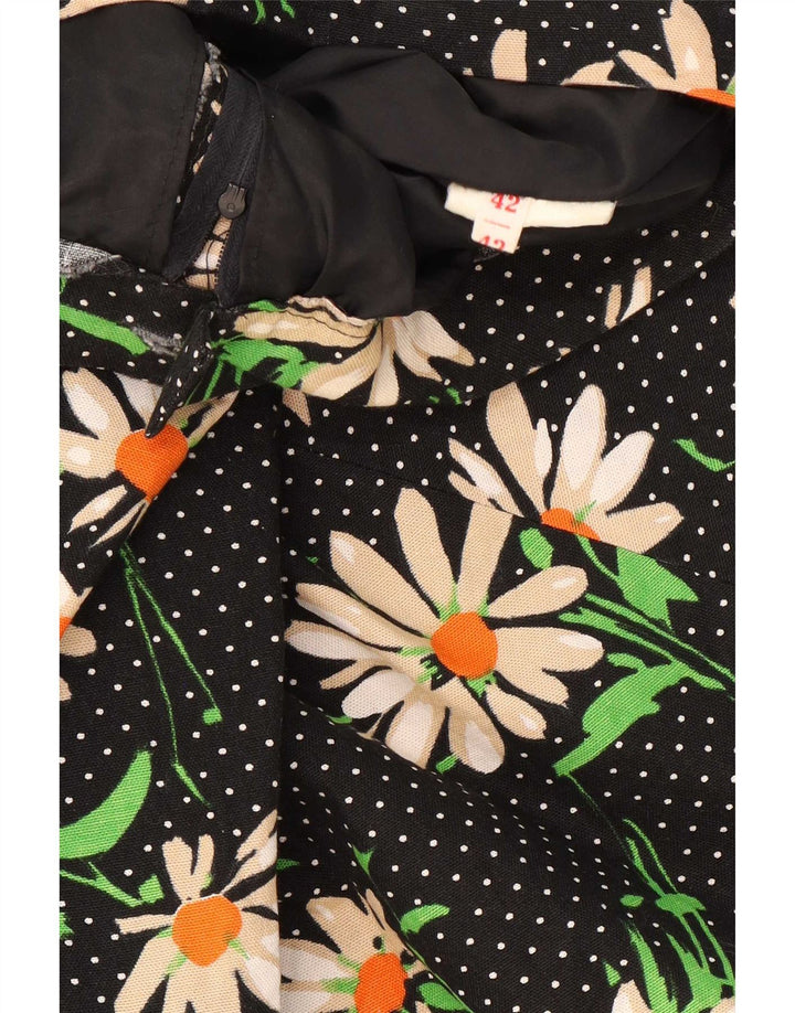 Vintage damska spódnica w kształcie litery A IT 42 Medium W28 Black Floral
