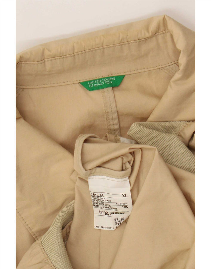 Męska kurtka bomberka Benetton UK 42 XL, beżowa, bawełniana