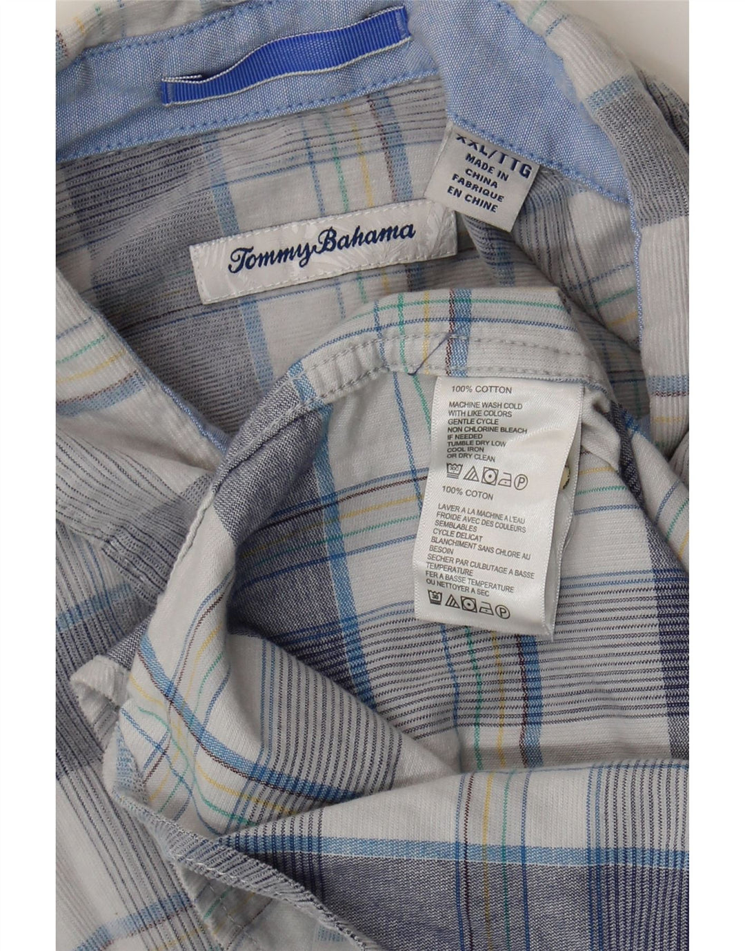 Koszula męska Tommy Bahama 2XL, bawełniana niebieska kratka