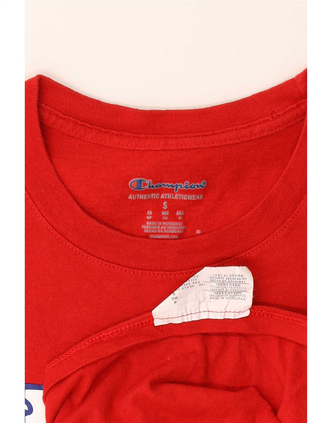 Męski T-shirt Champion z grafiką, mały, czerwony, bawełniany