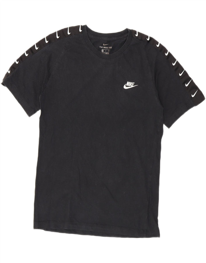 Męski T-shirt z grafiką Nike, mały, czarny, bawełniany