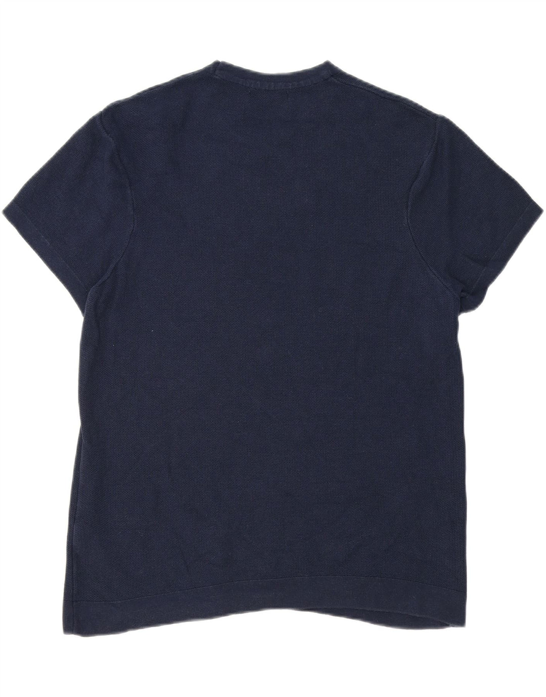 ZARA Womens T-Shirt Top UK 14 Medium Navy Blue Cotton Vintage Zara and Second-Hand Zara from Messina Hembry 