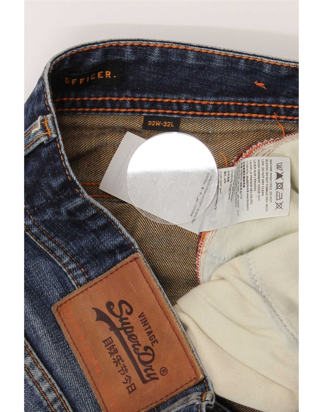 Męskie jeansy Superdry w trudnej sytuacji W32 L32, niebieskie, bawełniane
