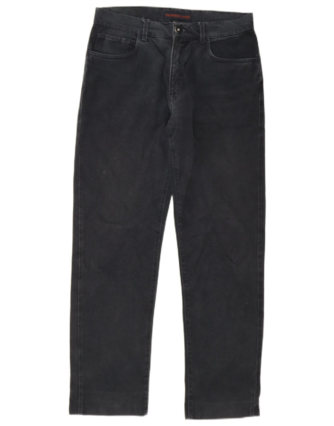 Męskie proste dżinsy Trussardi IT 48 Medium W34 L30 Czarna bawełna