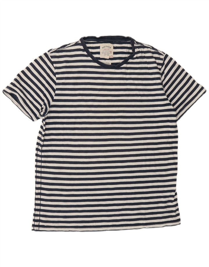 T-shirt męski Fat Face Top, średni, granatowy, bawełniany w prążki
