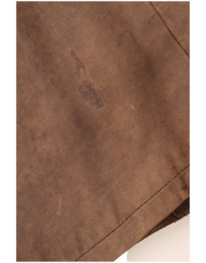 PIERCE ARROW Męski płaszcz skórzany EU 54 2XL brązowy