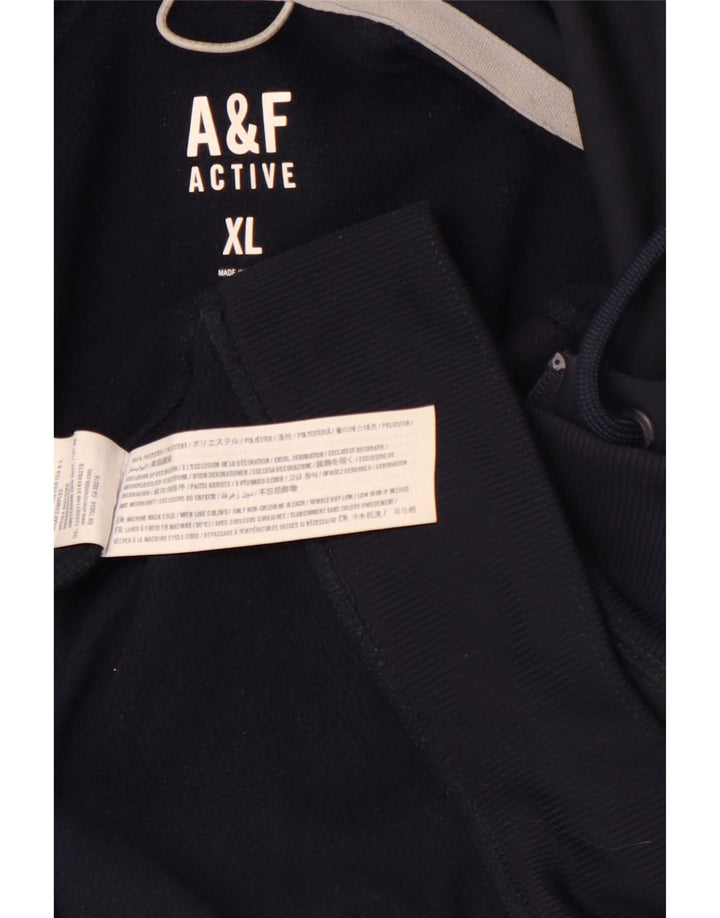ABERCROMBIE & FITCH Męski sweter z kapturem i zamkiem XL, granatowy, poliester