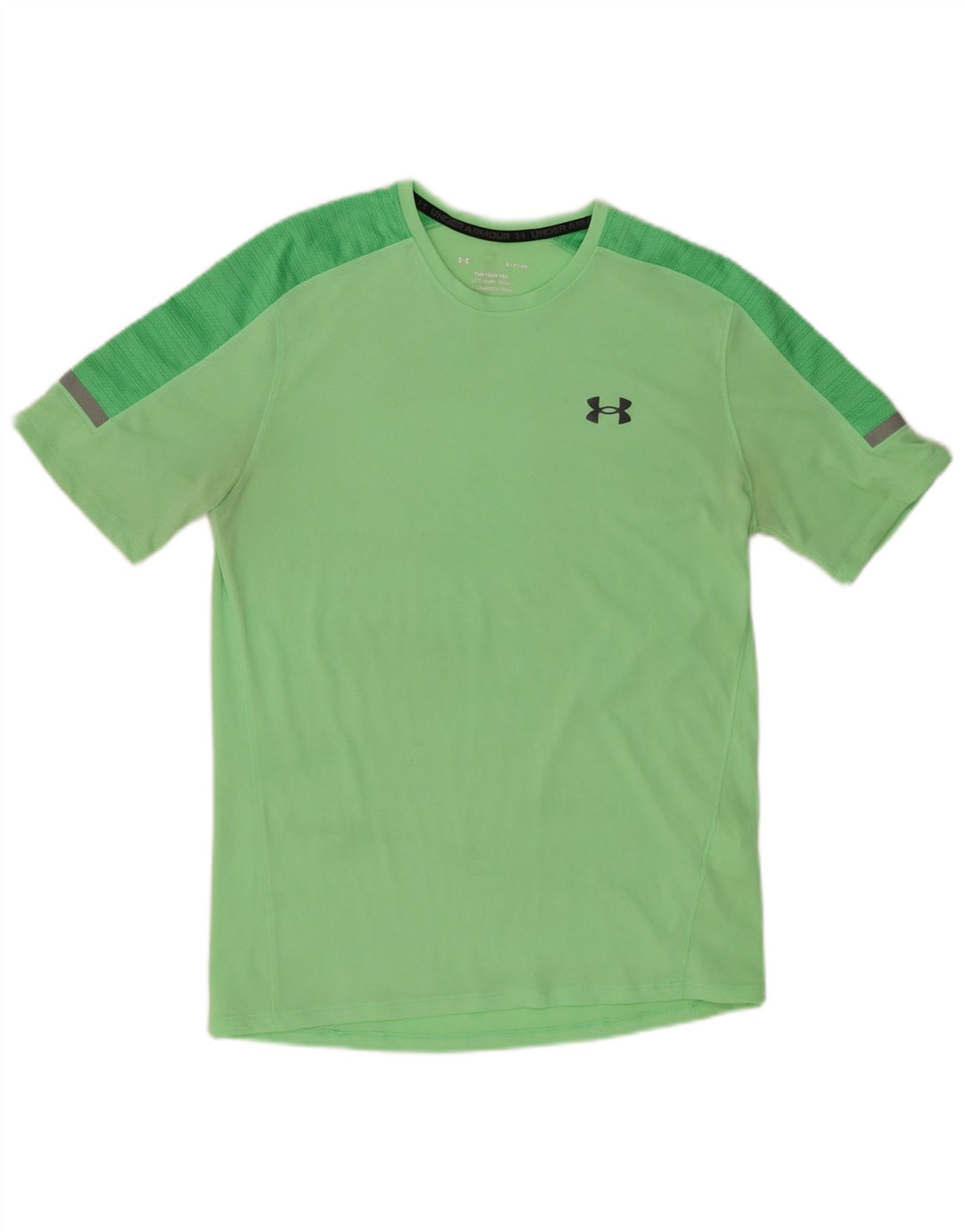 Męski T-shirt z grafiką UNDER ARMOUR, mały, zielony, poliestrowy blok kolorów