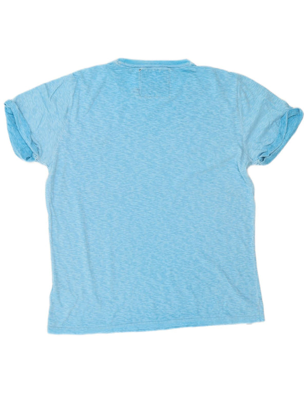 T-shirt męski Superdry, bawełniany top XL w niebieskie plamki