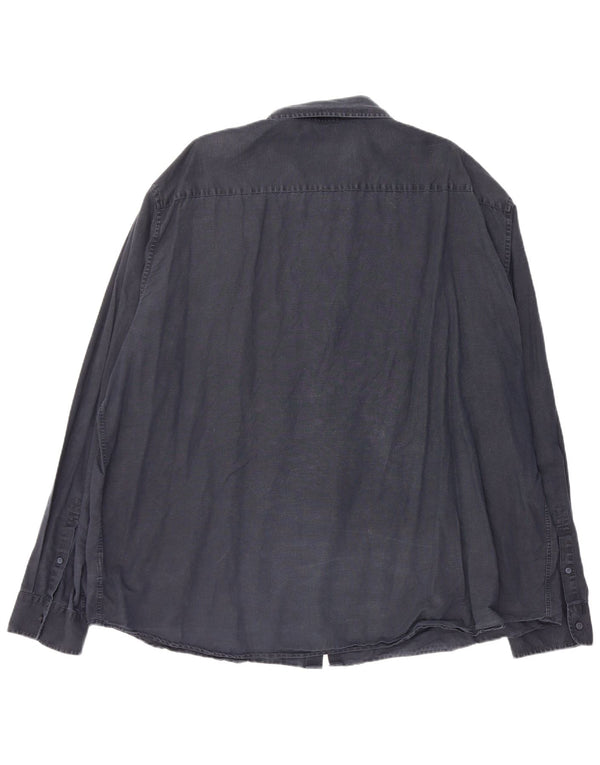 Koszula męska Marks & Spencer o regularnym kroju, 4XL, granatowa, lniana