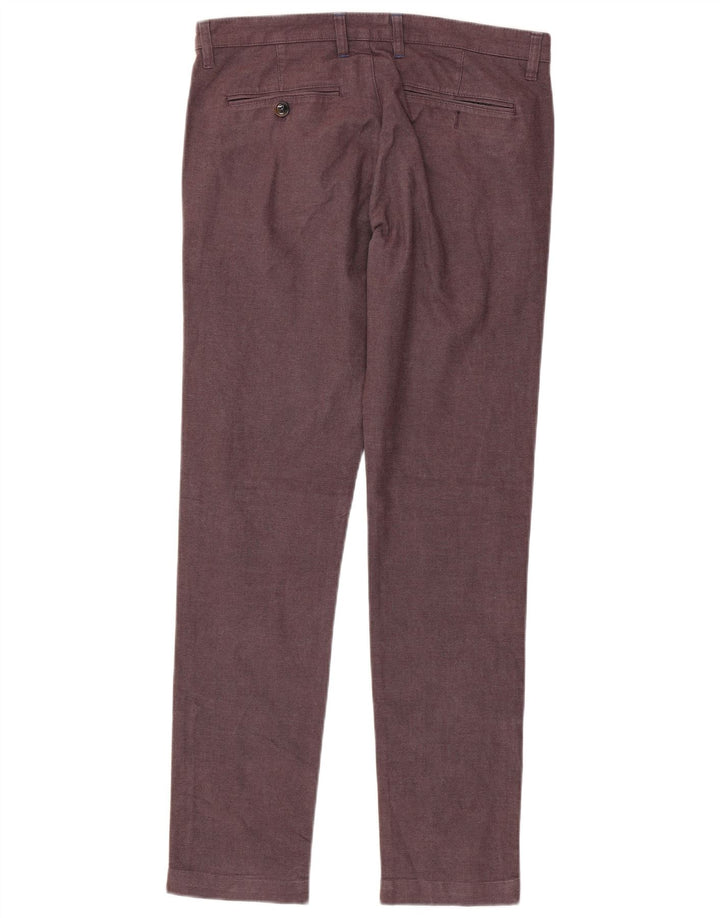 Męskie spodnie garniturowe Ted Baker W32 L32 Bordowa bawełna