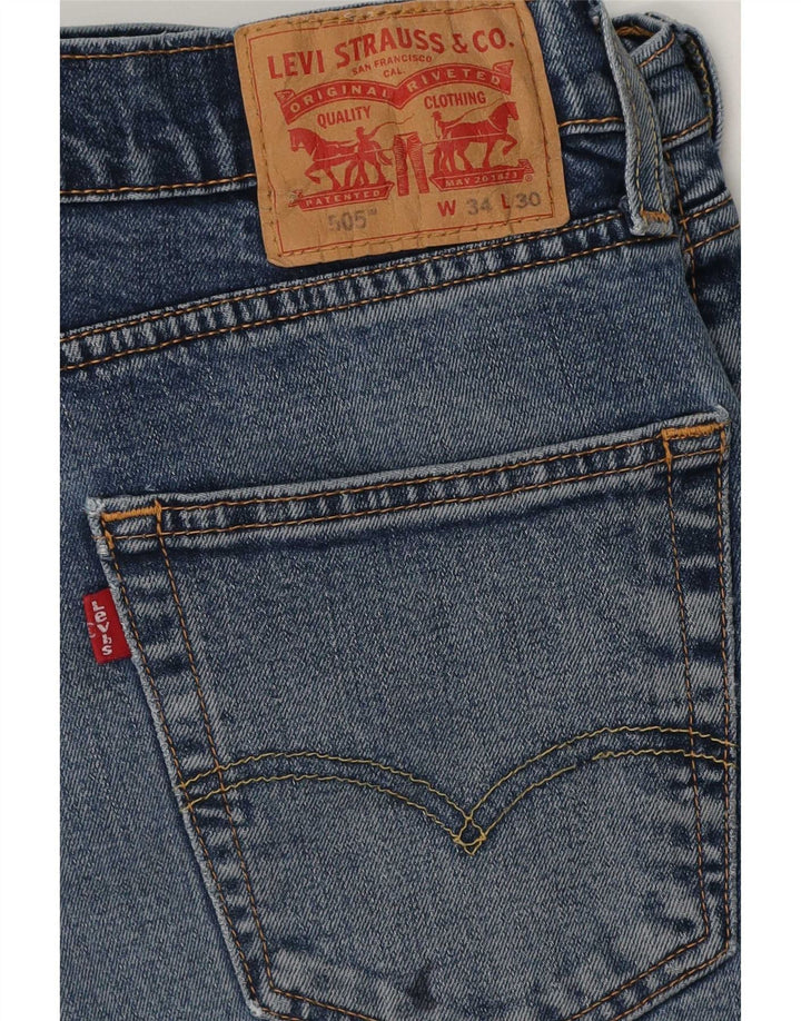Męskie jeansy Levi's 505 Regular Straight W34 L30 Niebieskie bawełniane