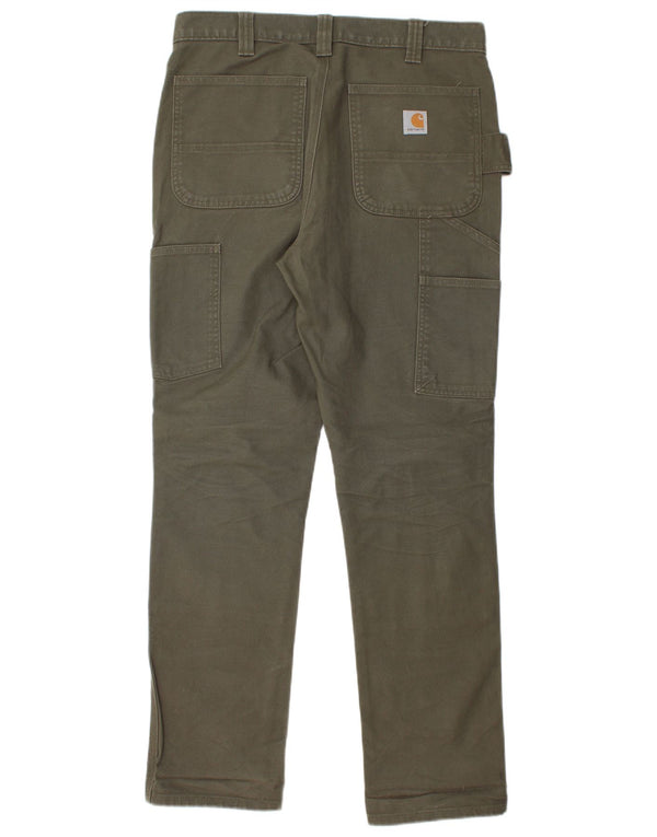 Męskie proste spodnie cargo CARHARTT W32 L32 Khaki, bawełna