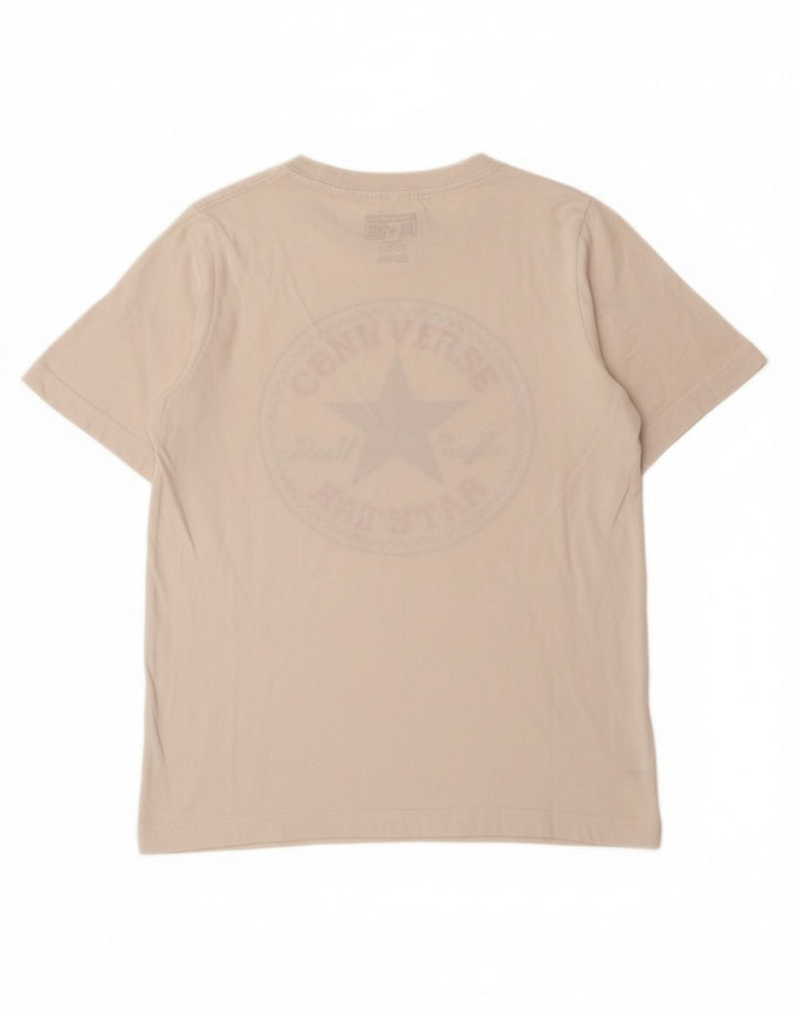 CONVERSE Chłopięcy T-shirt z grafiką, 10-11 lat, średni, biały, bawełniany