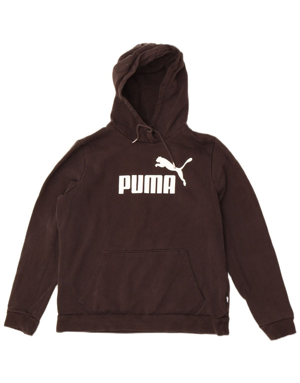 Damski sweter z kapturem Puma z grafiką UK 16, duży, czarny, bawełniany